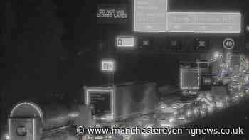 Woman, 25, arrested for drink-driving as car overturns and another catches fire in M56 crash