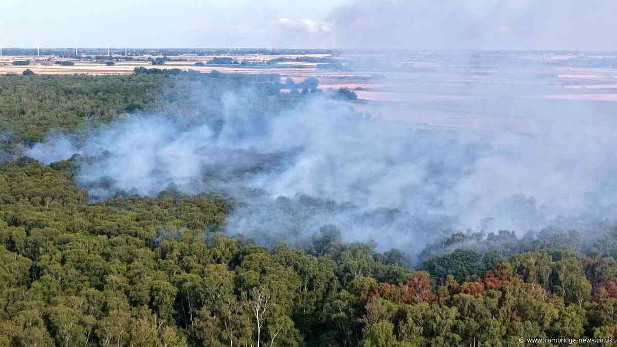Holme Fen: Firefighter shares message as nature reserve blaze battle continues