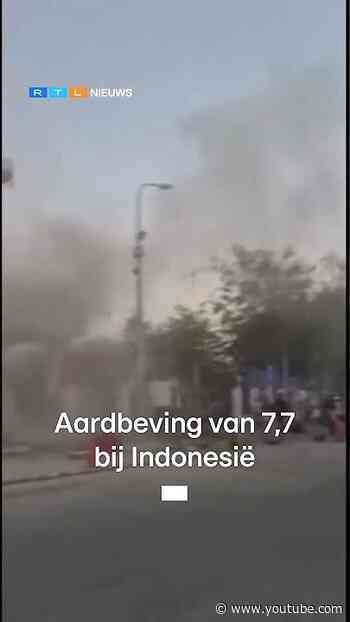 Doden door aardbeving van 7.7 op Indonesisch eiland, instorten huis gefilmd | RTL Nieuws