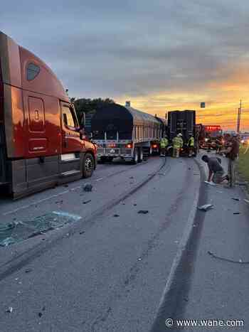 Driver dies after crashing into 2 other semis stopped on US 30