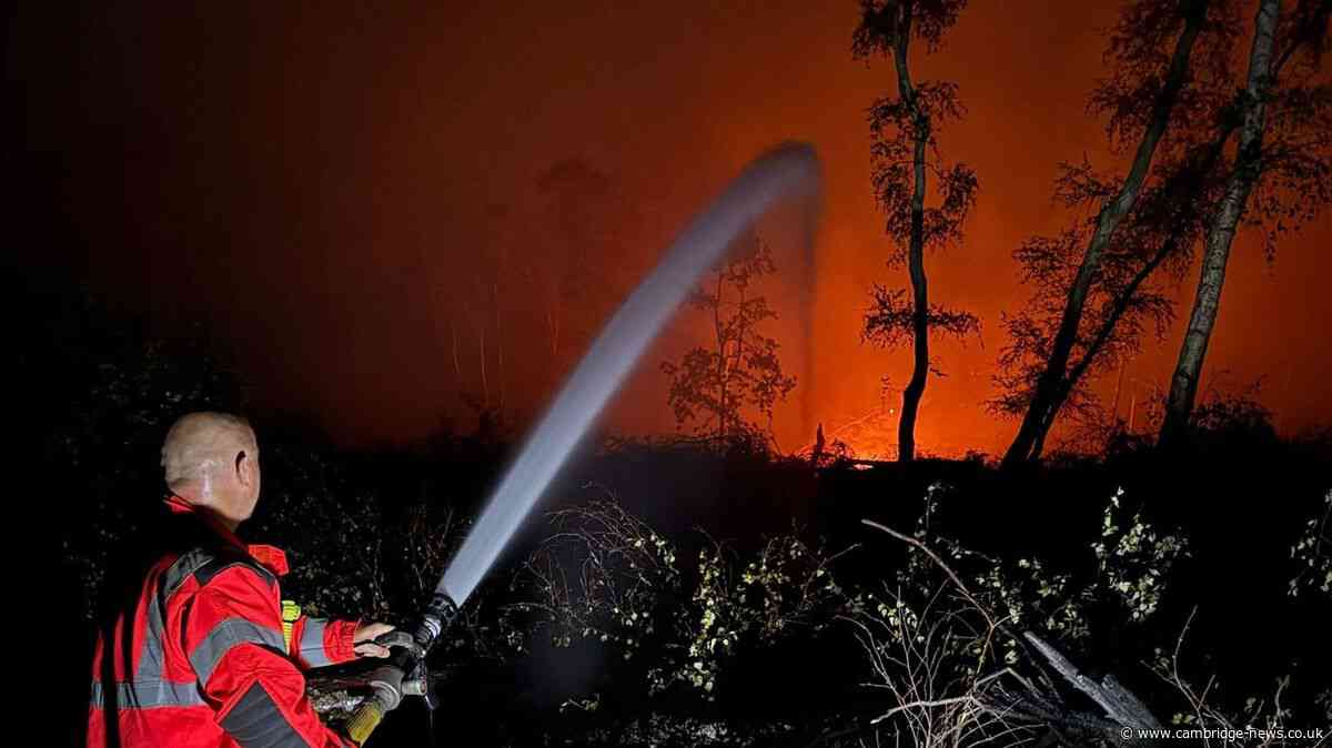 ‘Horrendous’ smell in village as ‘hero’ firefighters battle nature reserve blaze