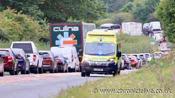 Three-vehicle A1 crash in Northumberland causes traffic chaos with two people hospitalised