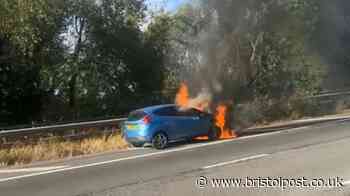M5 delays as car bursts into flames - live updates