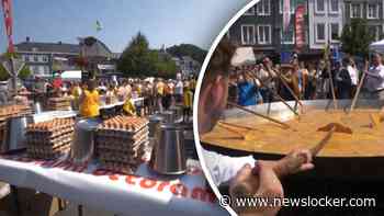 Belgen bakken mega omelet met 7.200 eieren tijdens festival
