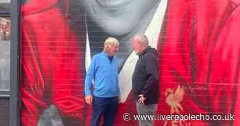 Sir Kenny Dalglish delights staff after making visit to huge Anfield mural