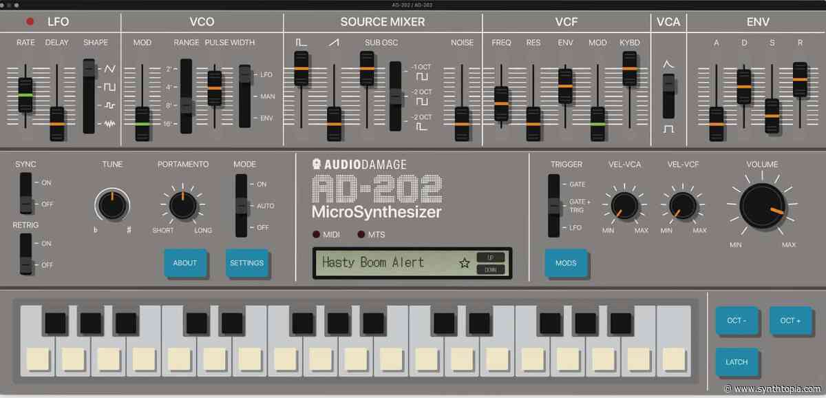 Audio Damage AD-202 Brings The Sound Of A Roland MC-202 To Your DAW