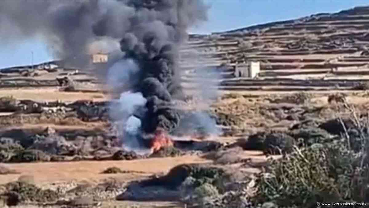Deadly helicopter crash sparks huge fires on Greek island