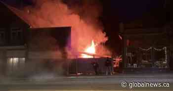 Historic Cumberland building goes up in flames