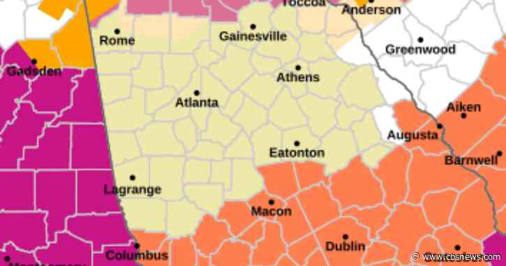 Severe thunderstorm warning in effect for parts of northwest Georgia, National Weather Service says