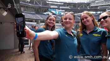 Australian swimmers tour NFL stadium that will host 2028 Olympics swimming