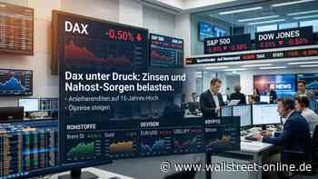 DAX unter Druck: Steigende Zinsen und Nahost-Sorgen belasten Markt vor US-Handelsauftakt