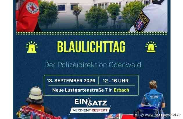 POL-DA: Erbach: Blaulichttag bei der Polizeidirektion Odenwald am 13. September