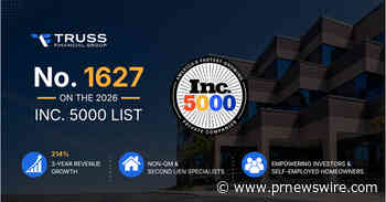 Truss Financial Group Ranks No. 1627 on the 2026 Inc. 5000 List as Non-QM and Second-Lien HELOC Demand Surges