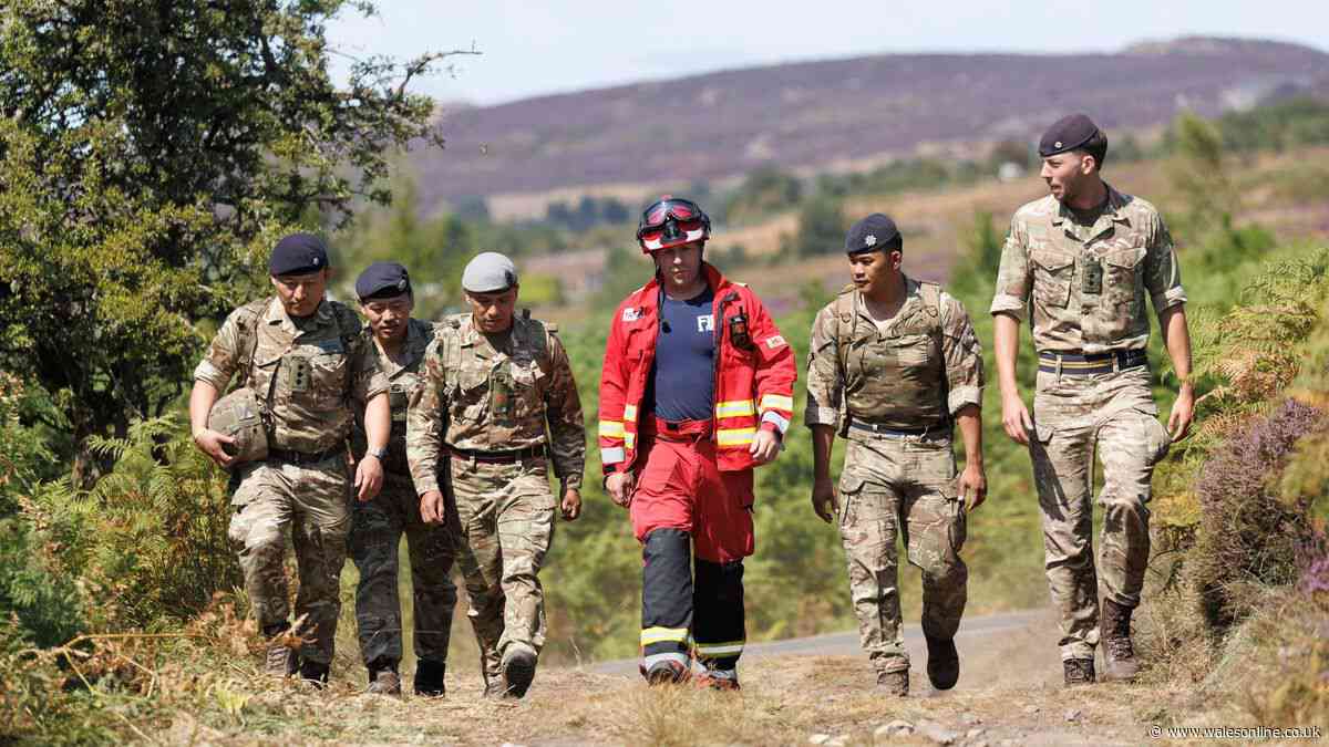 The list of five wildfires fire crews and soldiers are still battling in Wales - live updates