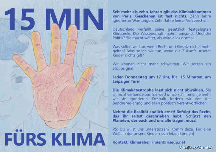 „15 Minuten für’s Klima“ protestiert donnerstags in Halle