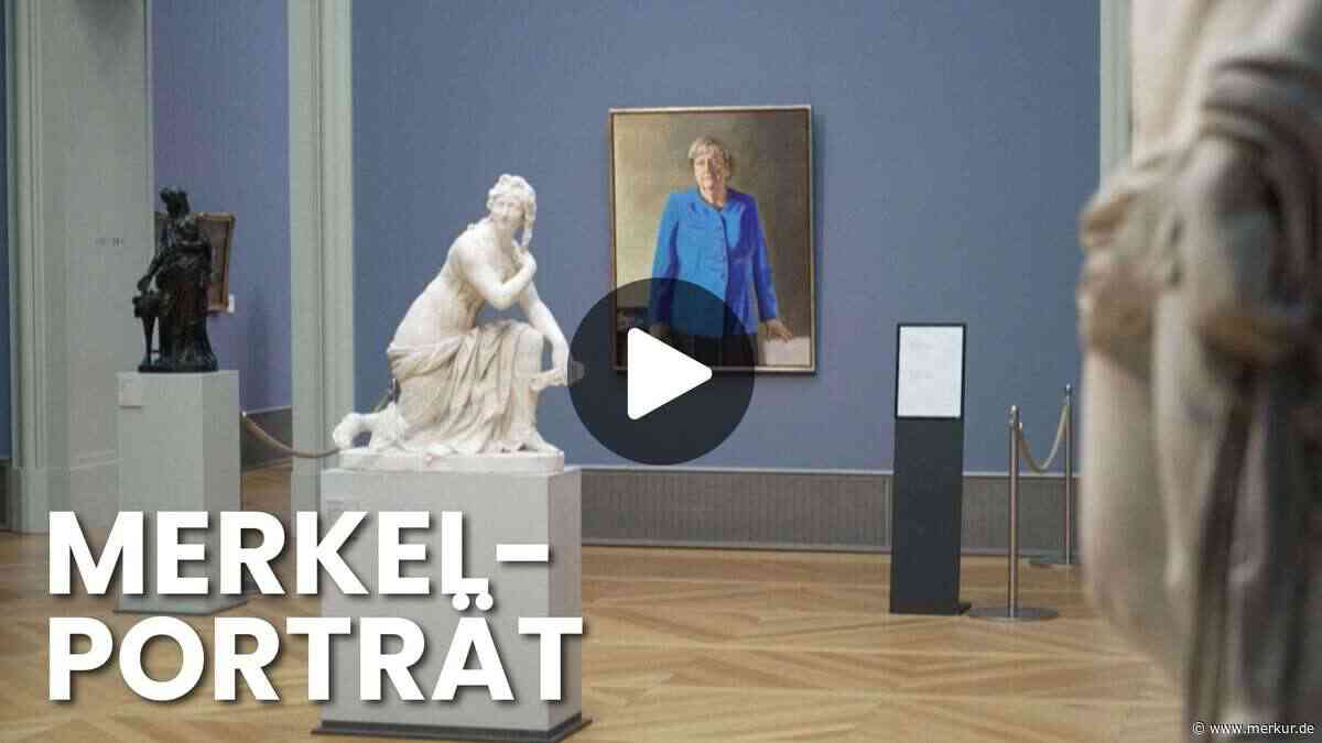 Kanzlerin in Öl: Merkel-Porträt zieht Besuchermassen an