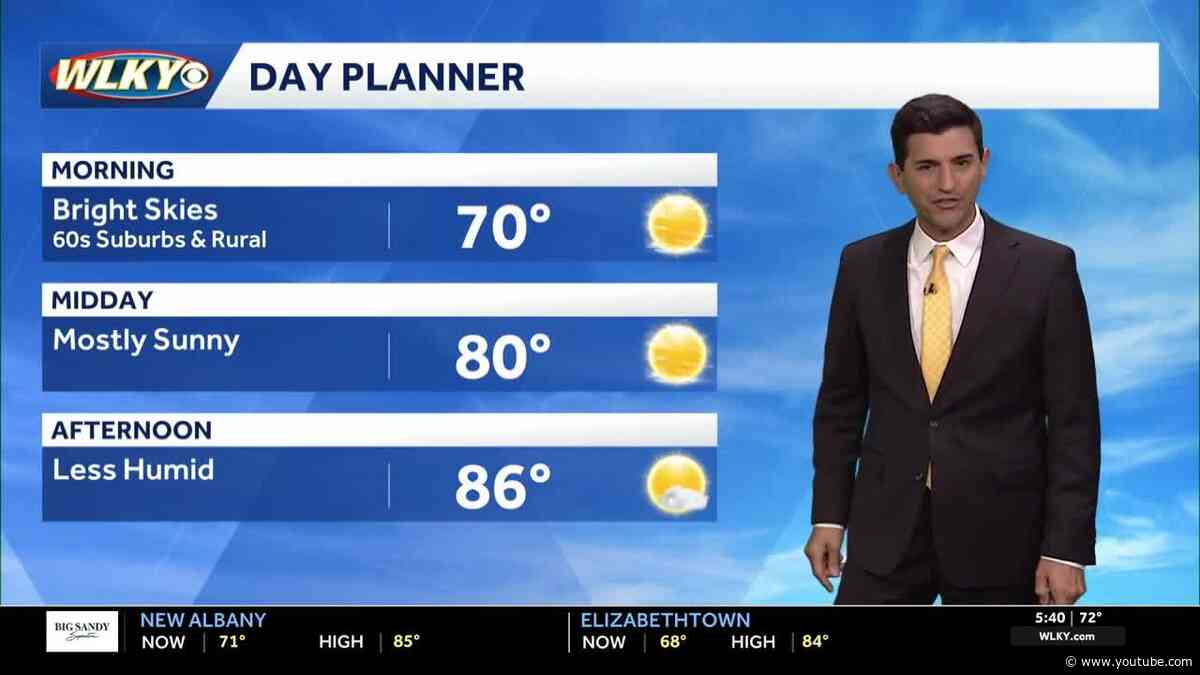 Less humid Tuesday, shower chances return tomorrow