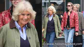 Off-duty Queen Camilla pictured wearing jeans on family shopping trip with rarely-seen granddaughter Eliza, 18