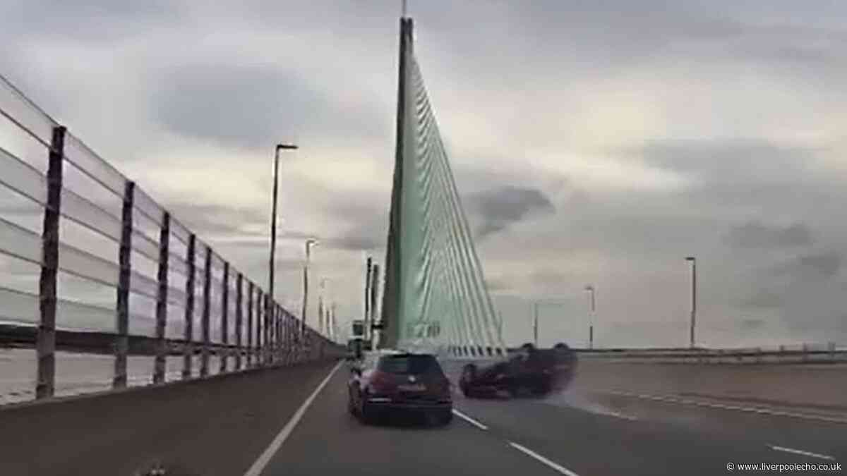 Man arrested after three-car crash closes Mersey Gateway Bridge