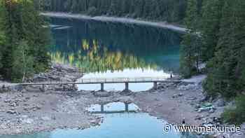 „Noch nie so gesehen“: Eibsee leidet unter Wassermangel – Fotos zeigen Ausmaß