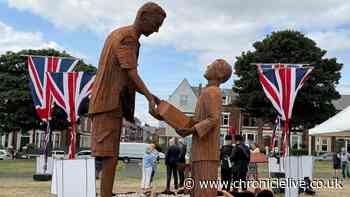 New South Shields war memorial built with old Metro tracks officially unveiled