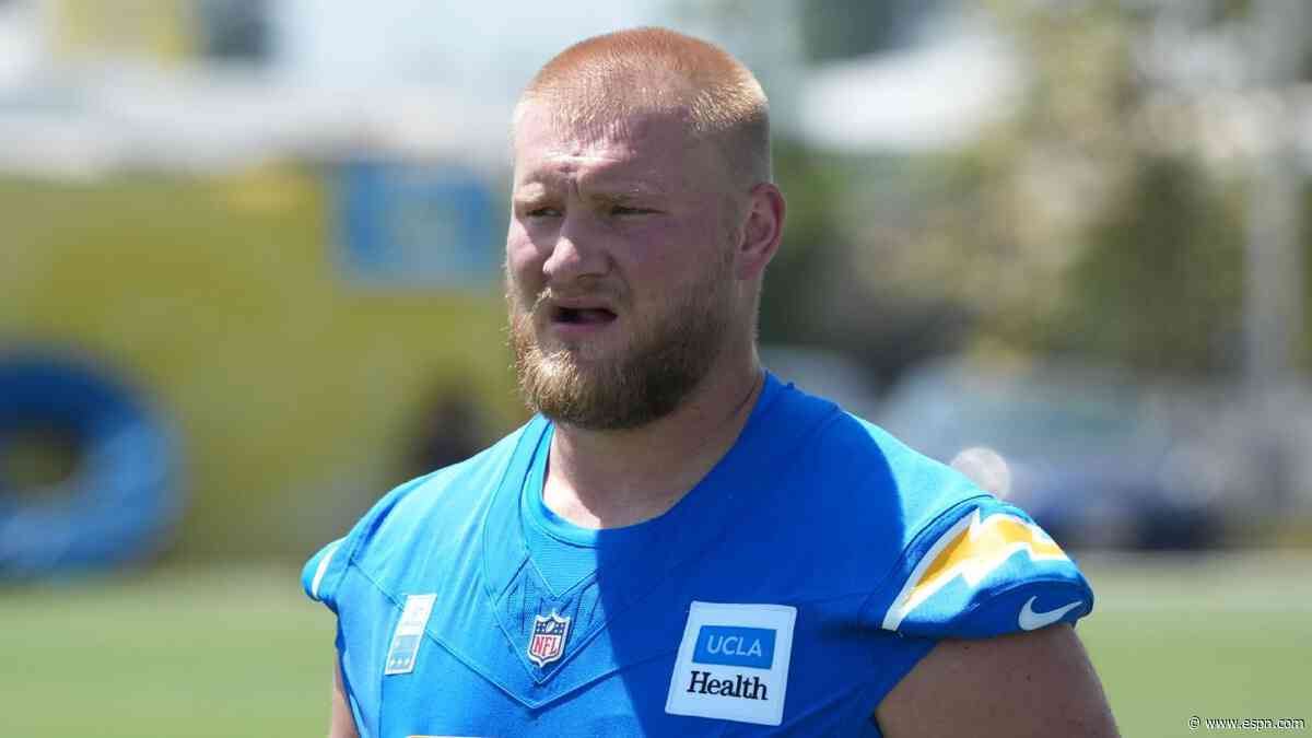 Chargers' Biadasz carted off with left leg injury