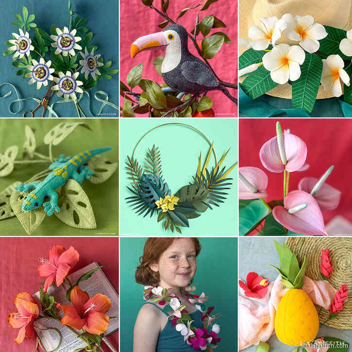 20 Tropical Crafts: Paper Flowers, Felt Plants & Party Decor
