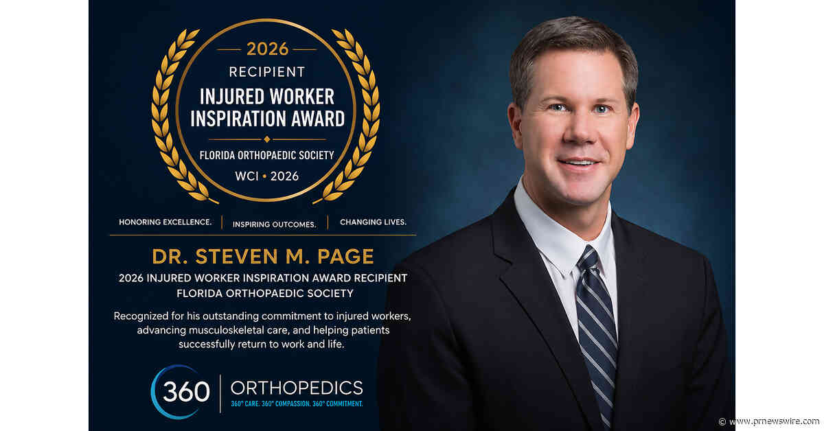 Florida Orthopaedic Society Injured Worker Inspiration Award Recognizes Dr. Steven M. Page and the 360 Workers' Compensation Team