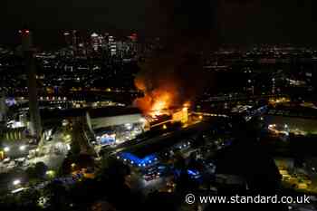 About 100 firefighters tackle blaze at recycling facility