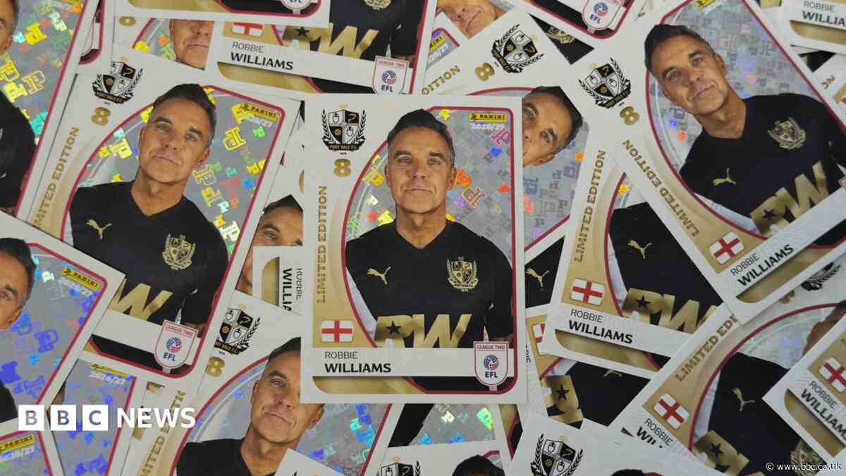 Robbie Williams immortalised as a Panini shiny