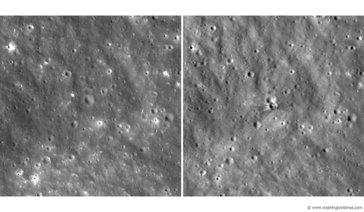 Before-and-after NASA images show crater carved by a SpaceX rocket that slammed into the moon