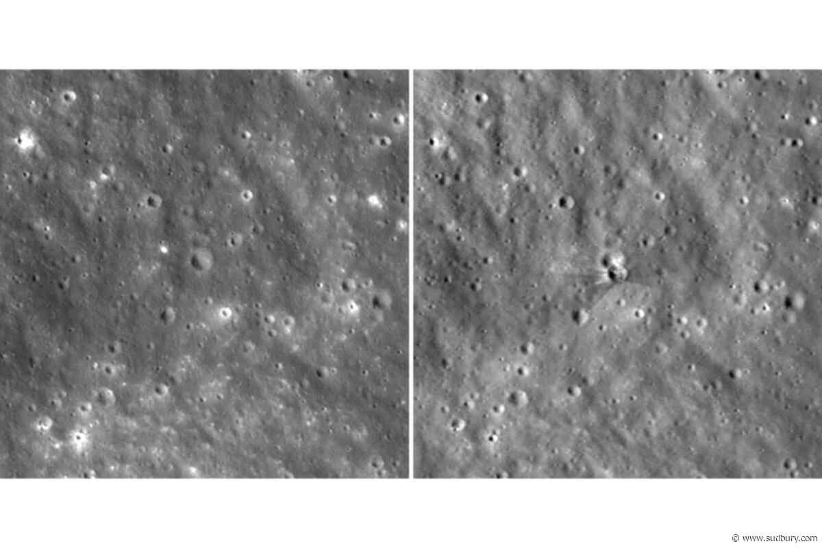 Before-and-after NASA images show crater carved by a SpaceX rocket that slammed into the moon