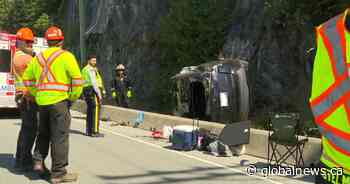 Tesla crash shuts down Sea-to-Sky Highway northbound for a few hours