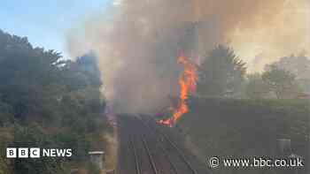 Major repairs start at fire-damaged railway line