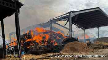 Devastating Warwickshire fire continues for second day as crews to be there 'for some time'