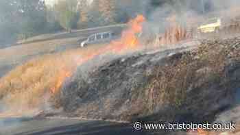 'Deliberate' fire scorches grass verge by busy South Bristol road