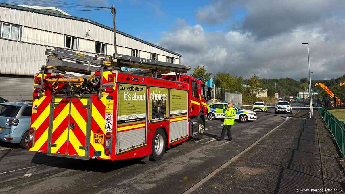 Road closed after fire breaks out on industrial estate in St Helens