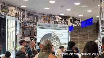 Crowds descends as UK's 'most famous chippy' opens in Newcastle with United decor on the walls