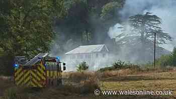 Four teenagers arrested after fire at 10-bedroom manor house