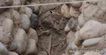 Skeletal remains believed to be ritual offering unearthed in Peru