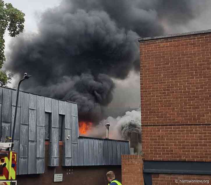 Fire tears through commercial property just off High Road in Wembley