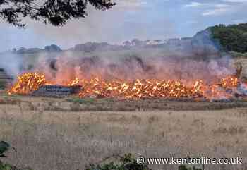 Arson probe after straw bales set alight in huge blaze at farm