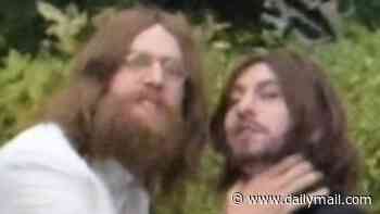 Beatles biopic filming hints at tensions within the band as 'John Lennon strangles Ringo Starr' and Paul Mescal looks unrecognisable as he gets into a heated row as Macca