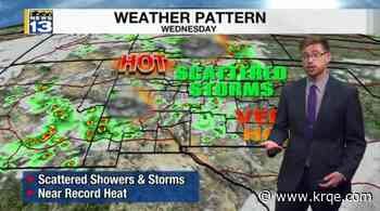 Wednesday Forecast: Near record heat with monsoon storms