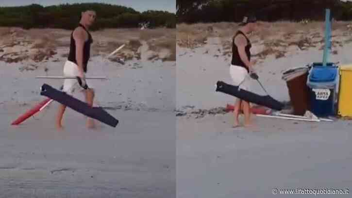 “Recuperatevi gli ombrelloni, cogli*ni! Questa è la spiaggia di tutti, non potete fare come vi pare”: rimuove i ‘segnaposto’ lasciati di notte dai turisti e sbotta, il video è virale