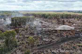 Firefighters continue to tackle peatland fire at Holme Fen