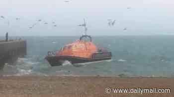 Family who drowned off Sussex beach were a Palestinian refugee, his wife and daughter - as video shows moment lifeboat battled heavy seas in desperate search for victims