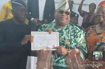VIDEO: Adeleke sings, dances as he receives INEC certificate of return
