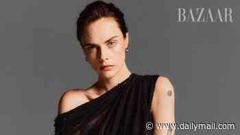 Cara Delevingne goes glam and suits up for Bazaar Icons shoot as she reflects on being 'too honest' about her sexuality, sobriety, and identity
