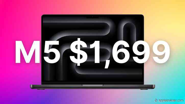 Apple's M5 MacBook Pro with 96W adapter plunges to $1,699 ($320 off)